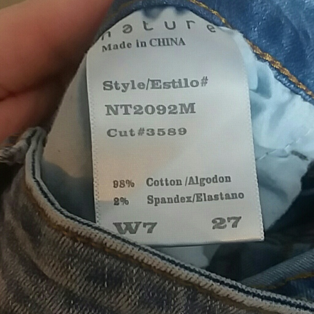 Nature Skinny Jeans Distressed Faded Knee Texture - Picture 6 of 6